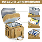 Tactical Lunch Bag, Large Expandable Lunch Box for Men, Durable Waterproof Leakproof Cooler Bag with Molle Webbing, for Adults/Work Outdoor Picnic Hiking Camping, 20 Can/15 L, Brown, HSHRISH