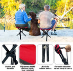 Travel Folding Camping Stool, Use Height 14.6" and Maximum Weight 300 lbs Outdoor Portable Tripod Seat Fishing Chair Seat for Camping Fishing Hiking Gardening and Beach Garden Painting (Red)