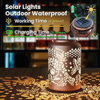 Waterproof Solar Lanterns - Butterfly & Rose Outdoor Lantern Gifts for Women Decorative Hanging LED Lights for Garden, Patio, Yard, Tabletop Auto On/Off Energy Efficient Warm Glow