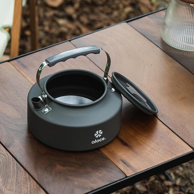Alocs 0.8L Kettle Teapot, Portable Camping Coffee Pot, Hard-Anodized Aluminum Camping Kettle, Compact Tea Kettle for Stove Top, Outdoor, Hiking, Camping, Picnic and Traveling.