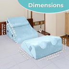 6pc Adjustable Orthopedic Wedge Pillow Set – Relieve Acid Reflux, Snoring, Back Pain & Post-Surgery Discomfort (Light Blue)