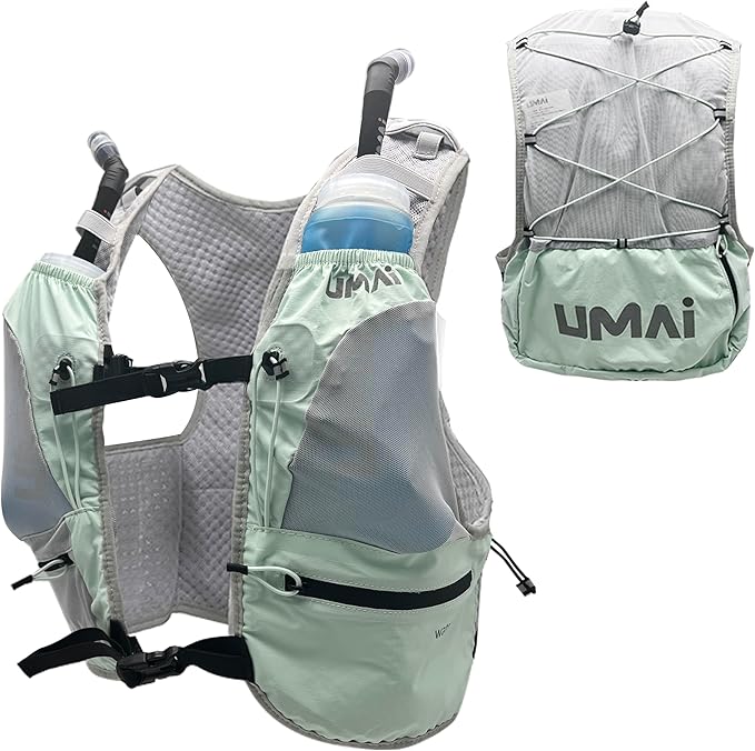 Umai Hydration Running Vest, Hydration Vest with Two Flasks, Green