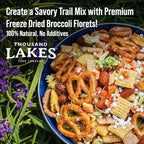 Thousand Lakes Freeze Dried Vegetables - Broccoli Florets 4-pack 1.2 ounces (4.8 ounces total) | 100% Florets - No Stems | No Salt Added