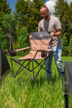 Quilted Low Camping Chair with Padded Seat and Back for Camping/Hiking/Backpacking Made by Caddis Sports (Low Chair (Brown))
