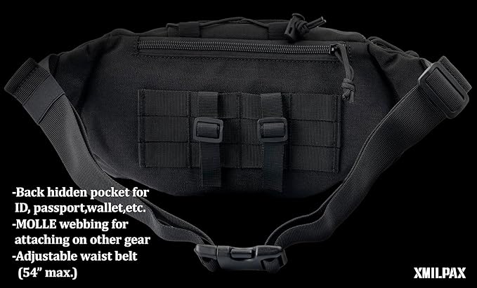 Tactical Waist Bag Utility Fanny Pack Small Hip Belt Bag Crossbody Sling Pack for Outdoor Every Day Carry, Hiking, Camping, Travel