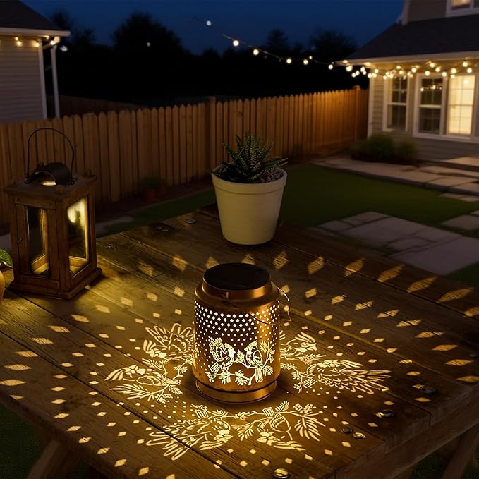 Cardinal Solar Lantern for Garden Outdoor Decor – Hanging Metal Light Decoration for Patio, Yard, Lawn, Pathway, Backyard – Birthday Gift for Mom, Women, Grandma