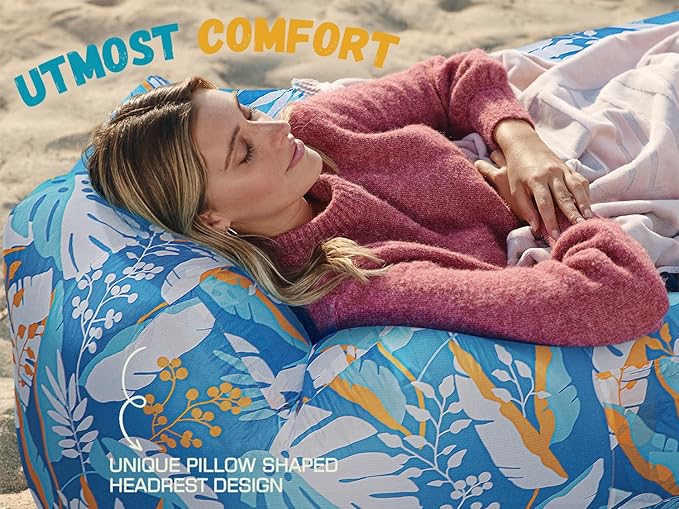 WEKAPO Inflatable Sun Lounger, Air Sofa, Hammock, Portable, Waterproof and Leak-Proof, Ideal for Backyard, Beach, Travel, Camping, Picnics and Music Festivals
