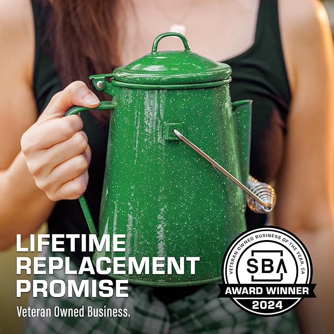 COLETTI Classic Camping Kettle - Tea and Camp Kettle, NO Aluminum or Plastic, Ideal for Boiling Water (Green)