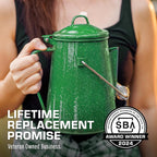 COLETTI Classic Camping Kettle - Tea and Camp Kettle, NO Aluminum or Plastic, Ideal for Boiling Water (Green)