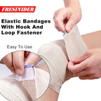 FRESINIDER Premium Elastic Bandage Wrap, 6 Pack (2x2, 2x4, 2x6) Cotton Compression Bandage with Touch Closure at Both Ends, Support & First Aid, Medical, and Injury Recovery