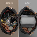 tomtoc Electronic Organizer Travel Case, Water Resistant Dual Compartment Tech Pouch Cable Organization Storage Bag for Charger, Cord, Phone, Hard Drive, Power Bank, Accessories Travel Essentials