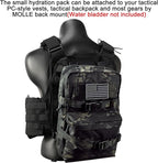 Tactical Mini Molle Hydration Pack,Molle Hydration Carrier with US Flag Water Resistant,Hydropack for Tactical Vest Backpack