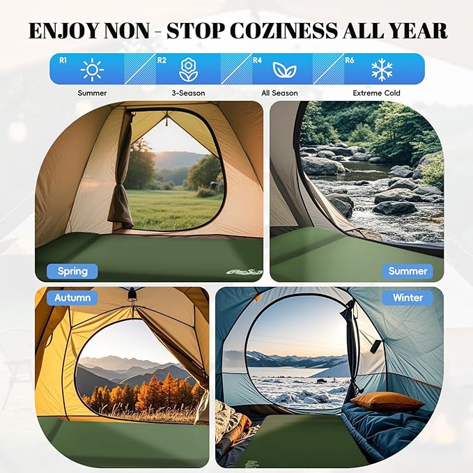 Camping Sleeping Pad Self Inflating Sleeping Pad with Electric Pump, 3.2" Ultra-Thick Memory Foam Sleeping Mat with Pillow, Camping Mattress Compact for Backpacking Hiking Traveling