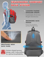 ProEtrade Extra Large Backpack Bookbag for College Laptop Travel, Fit Laptop Up to 17 inch with USB Charging Port Multi Compartment Anti theft, Gift for Women Men (Light Red)
