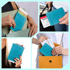 Passport Holder for Travel Men Women - Passport Cover, Passport Wallet Case Travel Essentials Travel Must Haves Accessories Blocking Leather Card Slot Protector for Stocking Stuffers Gifts,Blue&Purple