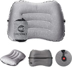 Camping Pillow - Inflatable Pillow - Travel Pillows for Backpacking & Airplane, Lumbar Support 2.0 Blow Up Pillow, Ultralight Compressible, Comfortable, Ergonomic Pillows (Light Grey)