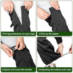 Adnee 2 PCS Lawn Care Leg Gaiters-Weed Eating Leg Protectors-Garden Trimming Leg Chaps-Adjustable Leg Guards for Garden and Farm Working, Black