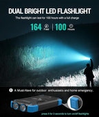 BLAVOR Solar Charger Power Bank 10,000mAh, Portable Wireless Charger, 20W Fast Charging External Battery Pack with USB C for Cell Phones, Solar Panel Charger with Dual Flashlight for Camping