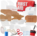 Emergency First Aid Kit Survival - Dotodo Car Medical Kit | Portable Emergency Kit for Trave, Home, Sports, Camping, Dorm, RV, Workplace (Red, 125 PCS)