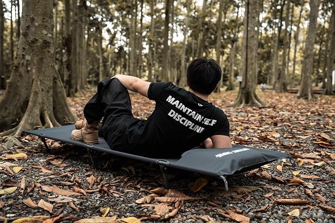 ONETIGRIS SUPRAGRIS Camping Cot, Support Up to 400lbs, Lightweight Comfortable Folding Bed for Camping, Hiking, Backpacking, Travel, Car Trips, Office Nap (Gray)