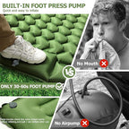 Sleeping Pad for Camping, Ultralight Inflatable Sleeping Mat with Pillow Built in Foot Pump, Durable Compact Air Mattress for Camping Essentials, Backpacking, Hiking, Tent, Traveling