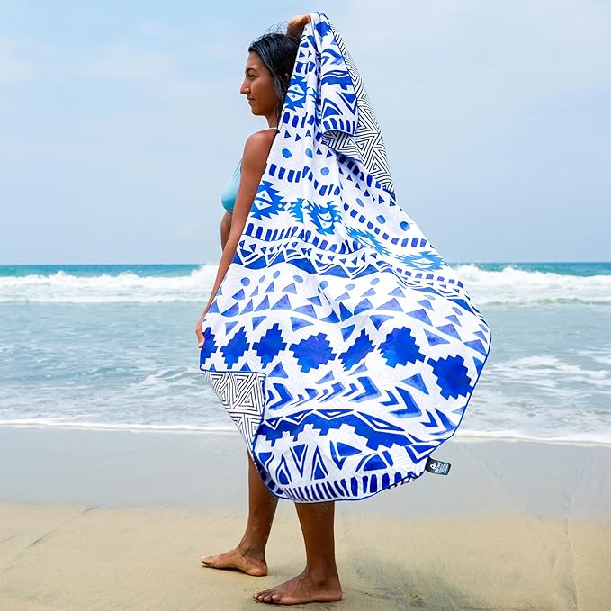 Elite Trend Quick Dry Towel Extra Large 78x35 Inch - Microfiber Beach Towel - Perfect for Beach, Travel, Swimming, Pool, Yoga, Hiking, Camping - Lightweight, Fast Drying, Compact for Adults (Aztech)