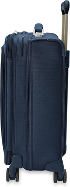 Briggs & Riley Global 21" Carry On Expandable Spinner - Luggage for International Travel, Suitcases with Wheels, Softside Rolling Bag for Men & Women, Self-Repairing Zipper - Baseline Collection, Navy