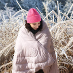 zzlamb Camping Blanket, Outdoor Lightweight Travel Blanket Puffy Portable Down Alternative, Windproof Warm Cloak with Snaps, Cozy Quilt Backpacking Picnic RV Plane Car Hammock Beach Climbing