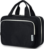 Narwey Travel Toiletry Bag for Women Large Hanging Makeup Bag Organizer Toiletries Bag for Full Size Essentials Accessories Cosmetics (Black (Large))