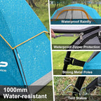 CAMPROS CP Tent 8 Person Camping Tents, Waterproof Windproof Family Tent with Top Rainfly, Large Mesh Windows, Double Layer, Easy Set Up, Portable with Carry Bag, for All Seasons