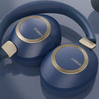 LORELEI B-C6 Wireless Over Ear Headphones, 50H Playtime Foldable Lightweight Bluetooth Headsets, Deep Bass, Built-in Microphone, Memory Foam Earmuff, for Travel, Home Office (Navy Blue)