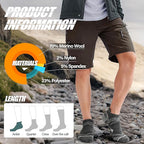 ANTSANG 6 Pairs Merino Wool Ankle Hiking Running Socks Compression Thick Cushion Breathable No Show Socks for Men Women