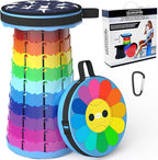 Portable Stool with Swivel Cushion Bag&Carabiner,Collapsible,More Sturdy and Lightweight Camping Telescoping Stool for Mountain Hiking BBQ,Max Load Capacity 440LBs