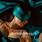 DROWSY Silk Sleep Mask. Face-Hugging, Padded Silk Cocoon for Luxury Sleep in Total Darkness. (Green Sapphire)
