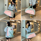Eslcorri Gym Duffle Bag for Women Men, Sports Backpack with Wet & Shoe Compartment, Fitness Overnight Weekender Bag for Yoga, Swim, Travel (C, Orange)