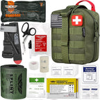 EVERLIT Emergency Trauma Kit, CAT GEN-7 Tourniquet 36" Splint, Military Combat Tactical IFAK for First Aid Response, Gun Shots, Severe Bleeding Control (OD Green)
