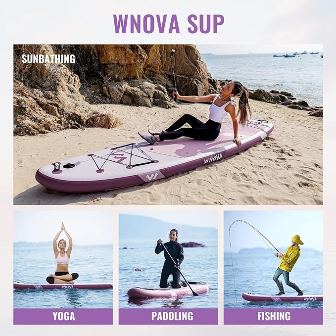 11'6"x35" Extra Wide Stand Up Paddle Board Inflatable for All Levels, 430LBS Capacity SUP Paddleboard with Complete Accessories, Double Acton Pump, Blow Up Paddle Board for Family