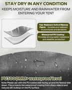 Premium Tent Footprint, PU3000,300D Oxford Ripstop Fabric, Durable ,Tarp Ground Sheet for 2 Person Backpacking Tent Floor Protector for Hiking, Camping, Beach and Picnic (Rectangle(90.6" L x 59" W)