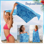 EBOOT 10 Pack Oversized Beach Towel Set Extra Large Pool Towels Microfiber Quick Dry Swim Blanket for Adult Women Men Face Hand Body Bath Travel Pool(Ocean Blue,28 x 59 Inch,Boho Ocean Style)