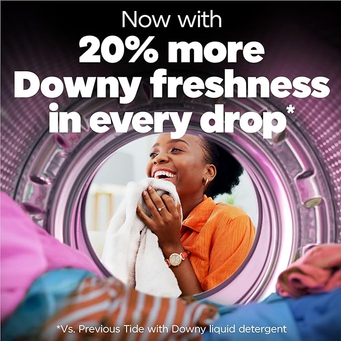 Tide Plus Boost of Ultra Downy Liquid Laundry Detergent, April Fresh Scent, 92 fl oz, 65 Loads, Laundry Detergent Liquid with Long-Lasting Freshness