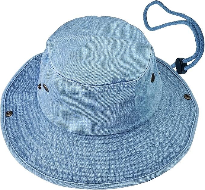 Wide Brim Hiking Fishing Safari Boonie Bucket Hats 100% Cotton UV Sun Protection for Men Women Outdoor Activities