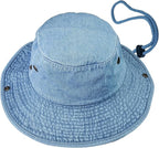 Wide Brim Hiking Fishing Safari Boonie Bucket Hats 100% Cotton UV Sun Protection for Men Women Outdoor Activities