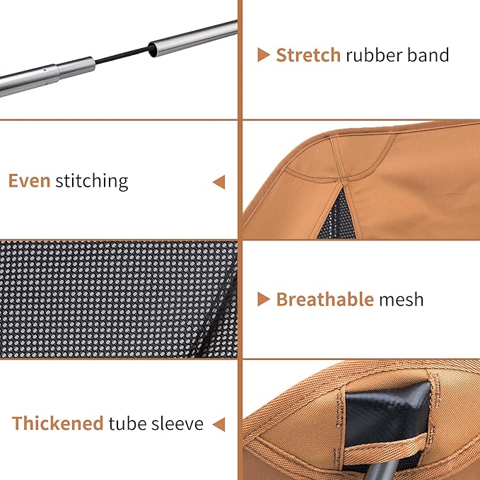 Naturehike YL08 Ultralight Camping Chair, 2.38 LBS Portable Backpacking Chair with Anti-Sinking Feet, Lightweight Compact Folding Hiking Camp Chair