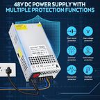 New 48V DC Power Supply, 20.8A 1000W Switching Power Supply, Upgraded Input Port and Safety Switch AC to DC Converter for RV, Motor Pump, CCTV, 3D Printer, Electronic Instruments, Lab Computer