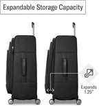 Samsonite UpLIFT Lightweight Large Checked Softside Luggage with Spinner Wheels - Expandable - Airline-Approved, Polyester Soft Suitcase for Ultra Light Travel - Black