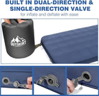 OUTSKIRT Ultralight Self Inflating Sleeping Pad, 4" Thick Camping Mattress with Pump Pack, 9.5 R-Value Insulated Sleeping Mat, Portable Camping Bed for Tent, Car, Truck or Van, 4 Season Camp Mattress
