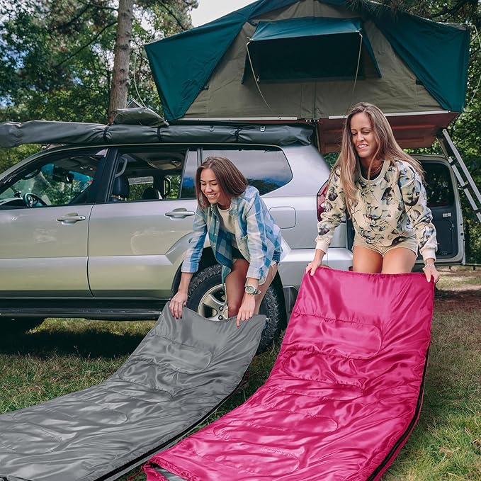 Tudomro 2 Pcs Camping Sleeping Bag for Adults, Lightweight Packable Waterproof Camping Gear Equipment to Keep Warm for Spring Summer Fall Indoor Outdoor Backpacking Hiking Travel