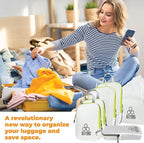 Beeyond Compression Packing Cubes Set - 6 Pieces for Travel and Luggage Organization, Includes Large & Small Cubes, Accessories Bag, and Laundry Bag