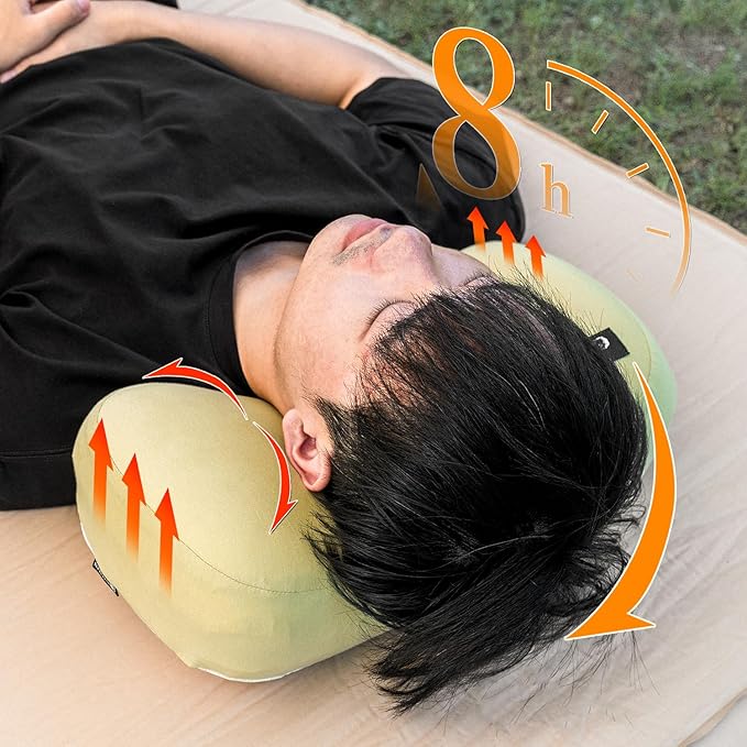 HIKEMAN Camping Memory Foam Pillow - Ultralight Washable Camping Essentials Backpacking Travel Pillow for Outdoor Camp, Sport, Airplanes, Hiking(Skin)