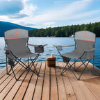 ALPHA CAMP Camping Chair 2 Pack Portable Chair with 3-Can Cooler Folding Chair with Side Pocket and Cup Holder, Collapsible for Camping, Tailgates, Beach, Fishing and Sports,2PC